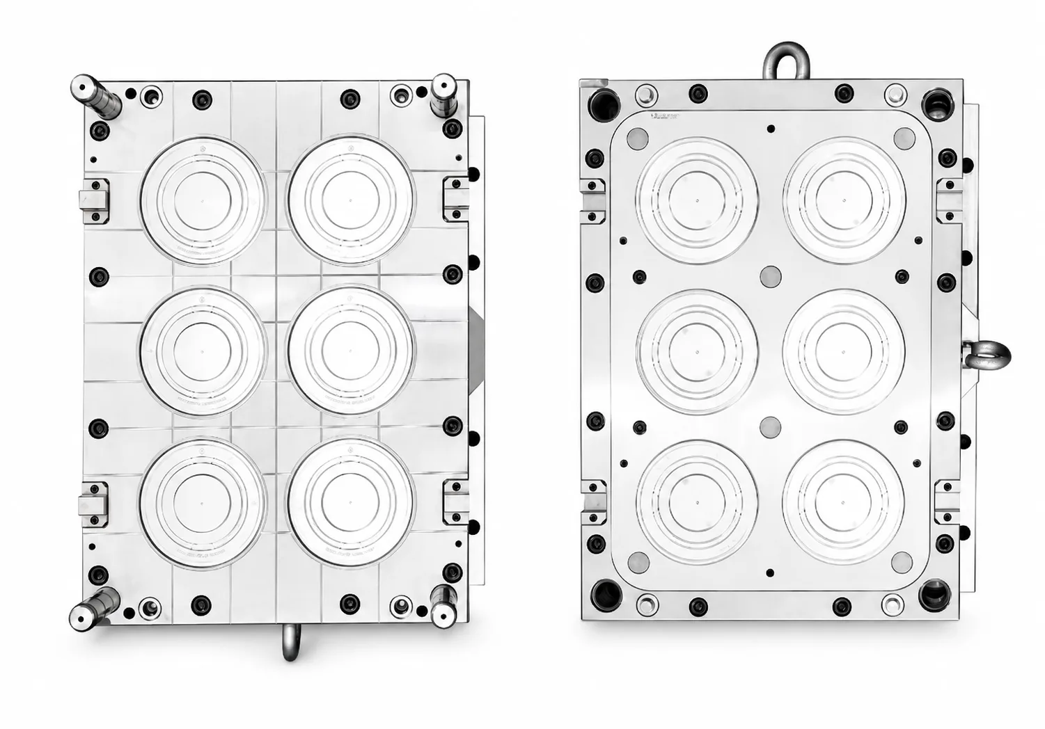 Six-cavity round flat lid mould reference
