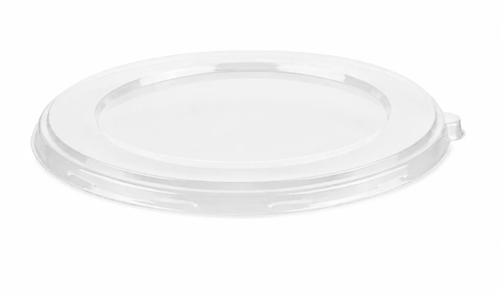 Clear round flat lid for food container and bowl systems