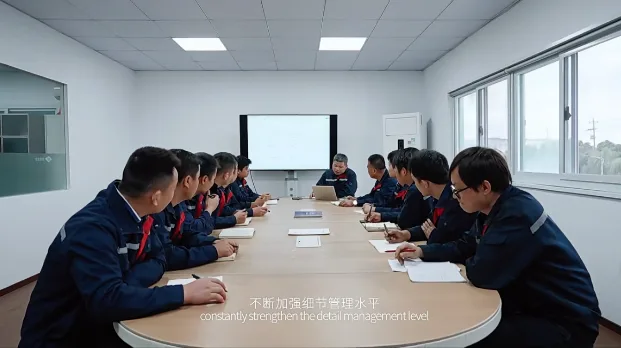 Hengqi technical team conducting a weekly engineering review meeting